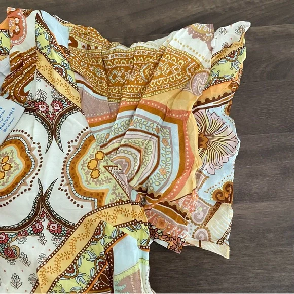 ANTHROPOLOGIE Farm Rio V Neck Flutter Sleeve Dress - Picture 12 of 15